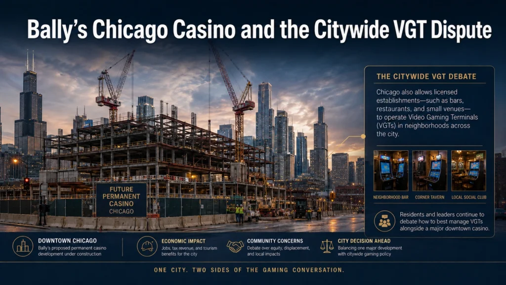 Bally’s Chicago casino construction and the debate over video gambling terminals