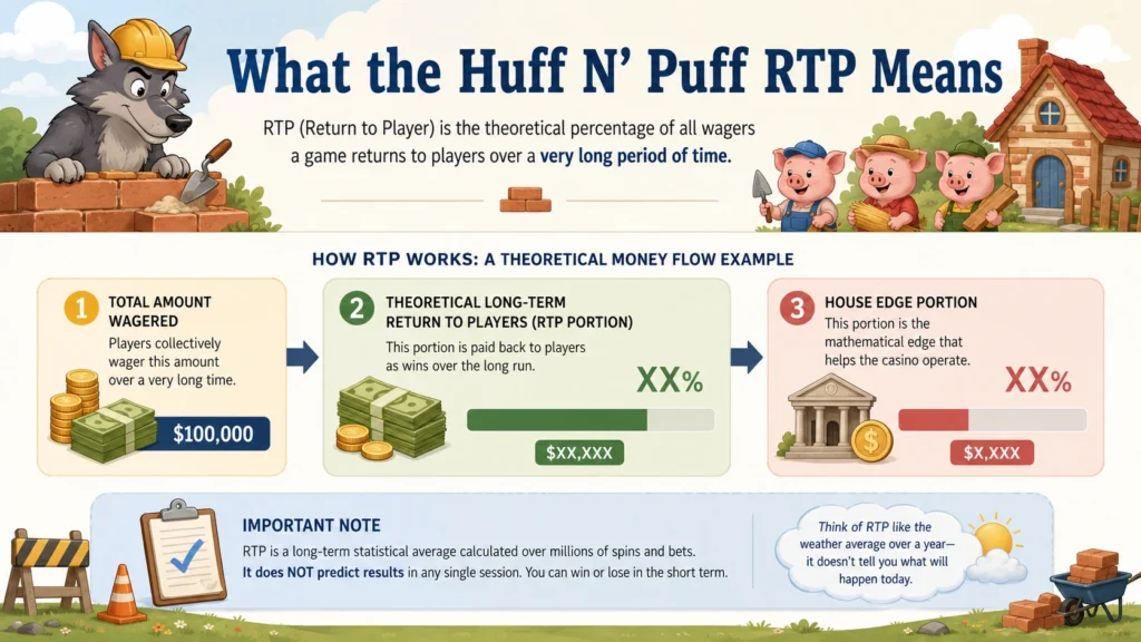Huff N’ More Puff RTP configurations from 96% to 87% compared with their theoretical house edges.