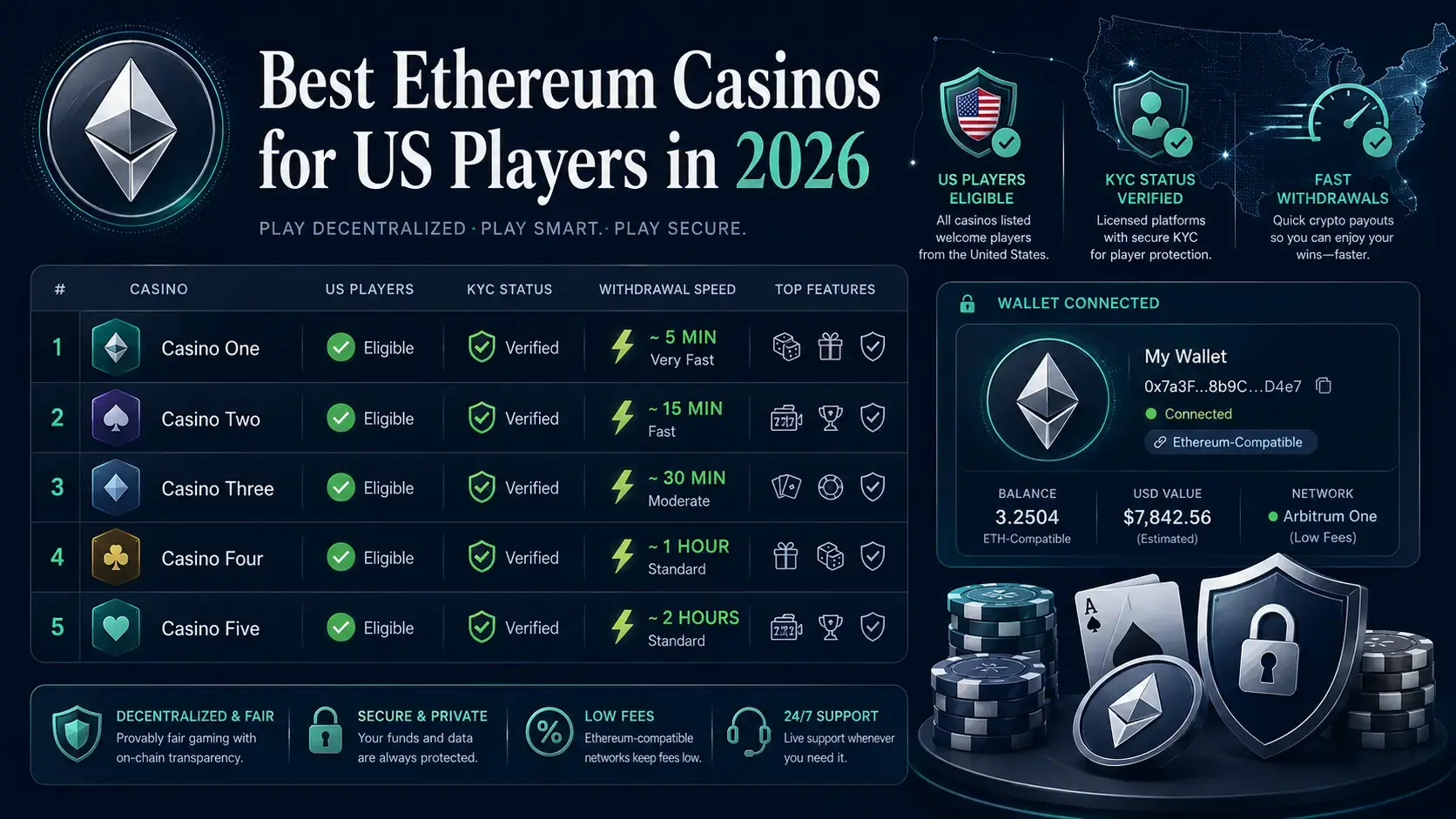 Best Ethereum Casinos for US Players in 2026